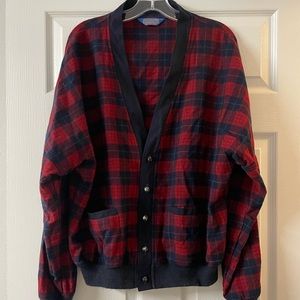 Pendleton Wool Plaid Cardigan